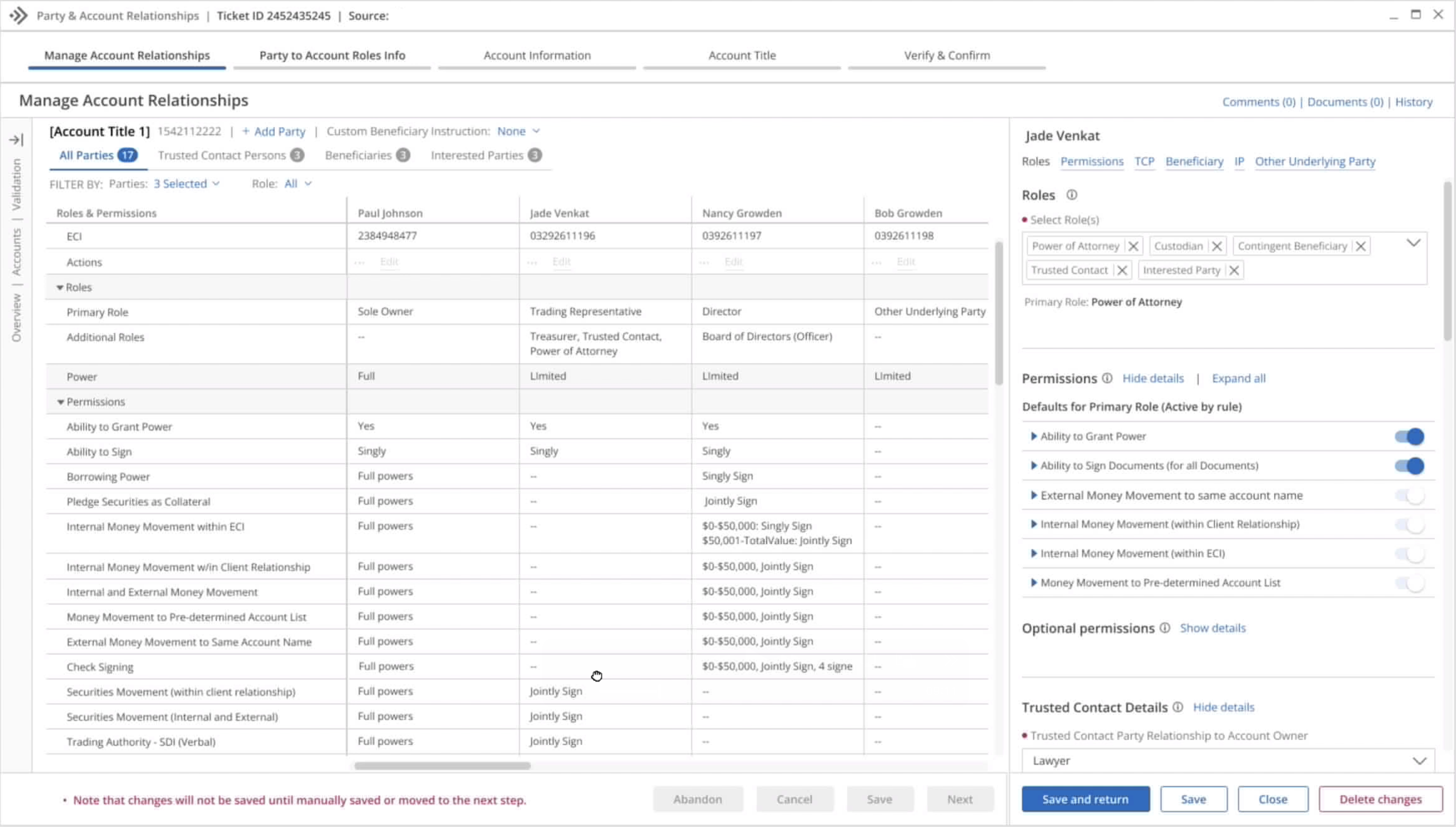 Permissions Management Interface Image